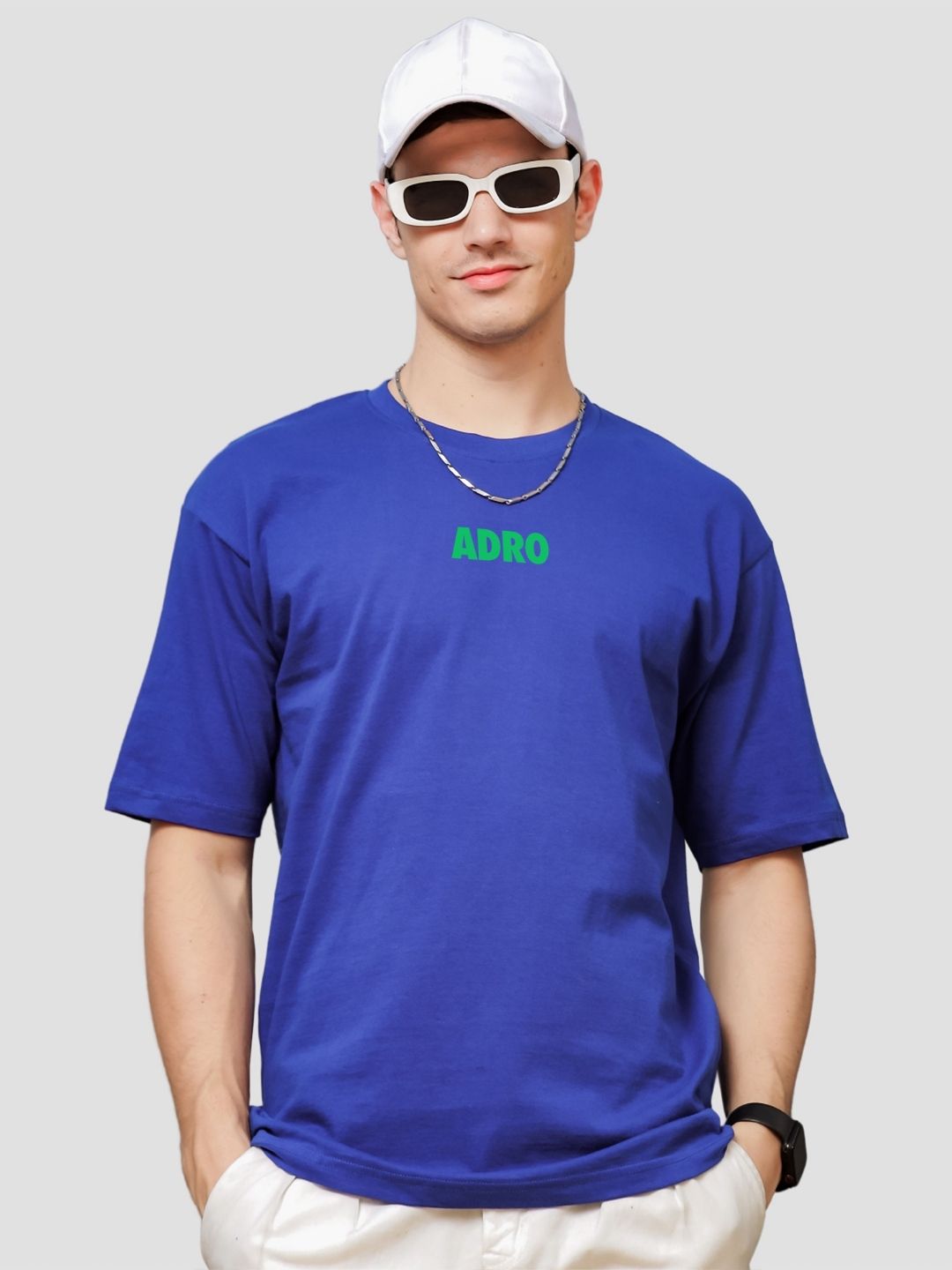 ADRO Lelaki Grafik Bercetak T-Shirt Bersaiz Besar Kapas Leher Bulat