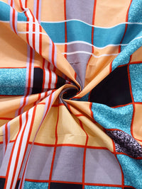 KLOTTHE Peach Geometric Polycotton 300 TC Dilengkapi Cadar King Halus dengan 2 Sarung Bantal-98 x 87 inci