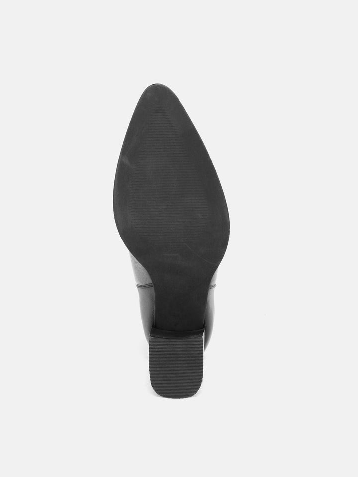 Lino Perros Women Pointed-Toe Chelsea Boots with Block Heels