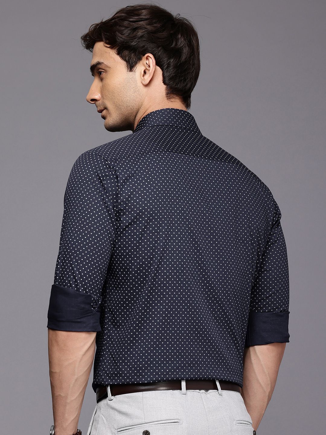 Raymond Pure Cotton Slim Fit Opaque Printed Formal Shirt