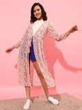 STREET 9 Women Printed Longline Tie-Up Shrug