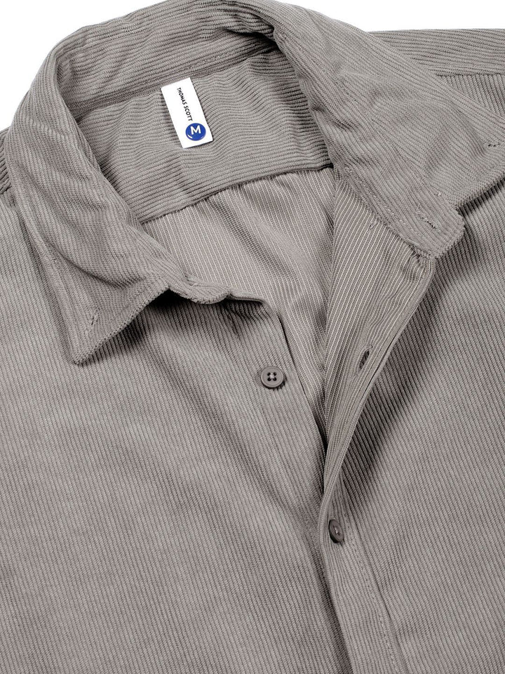 Thomas Scott Men Premium Button-Down Collar Corduroy Cotton Casual Shirt