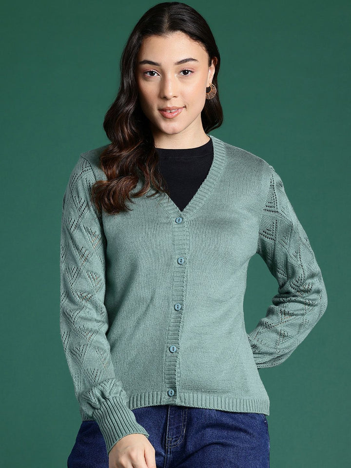 DressBerry Acrylic Knitted Cardigan