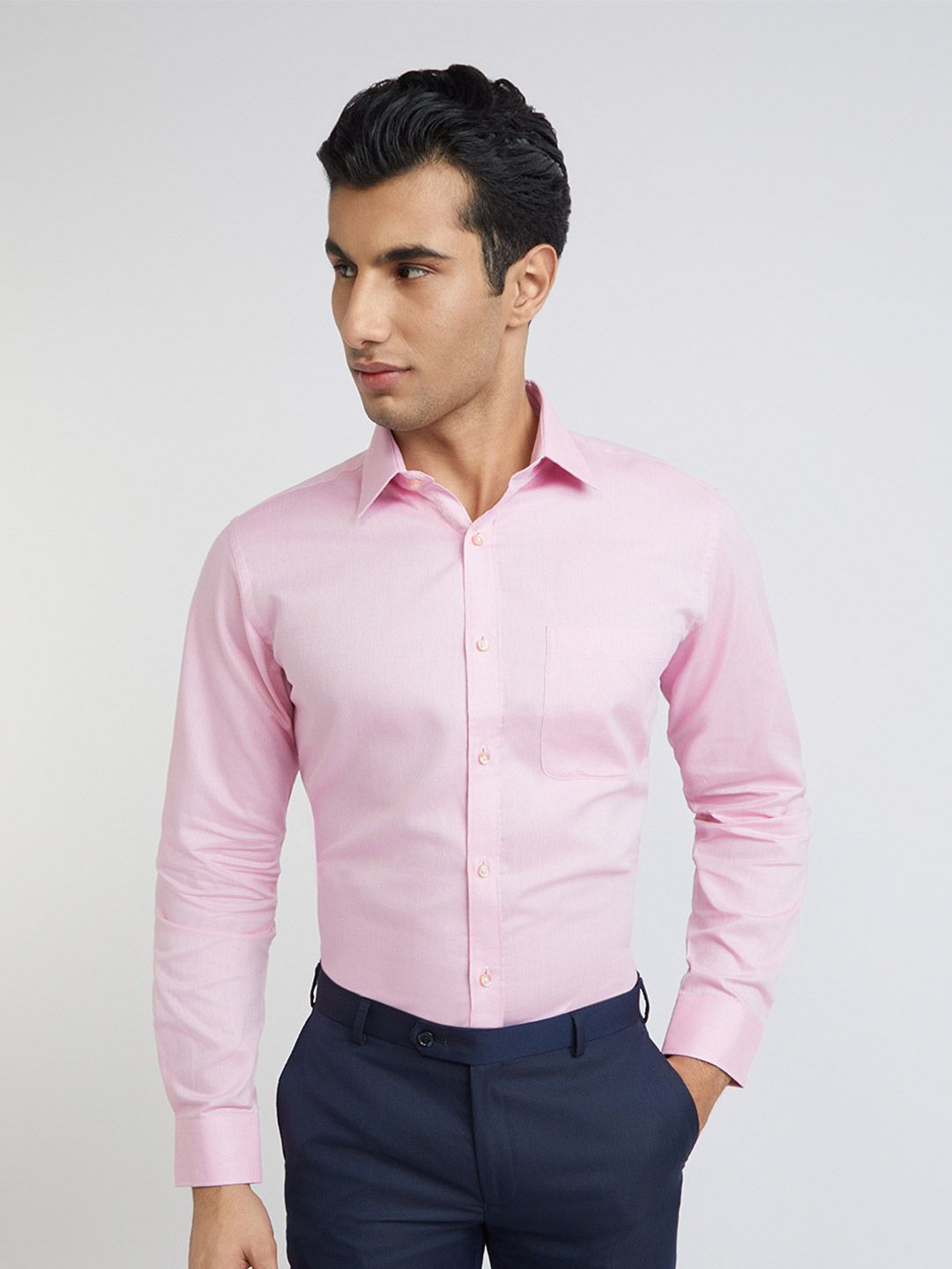 Raymond Pure Cotton Slim Fit Opaque Formal Shirt