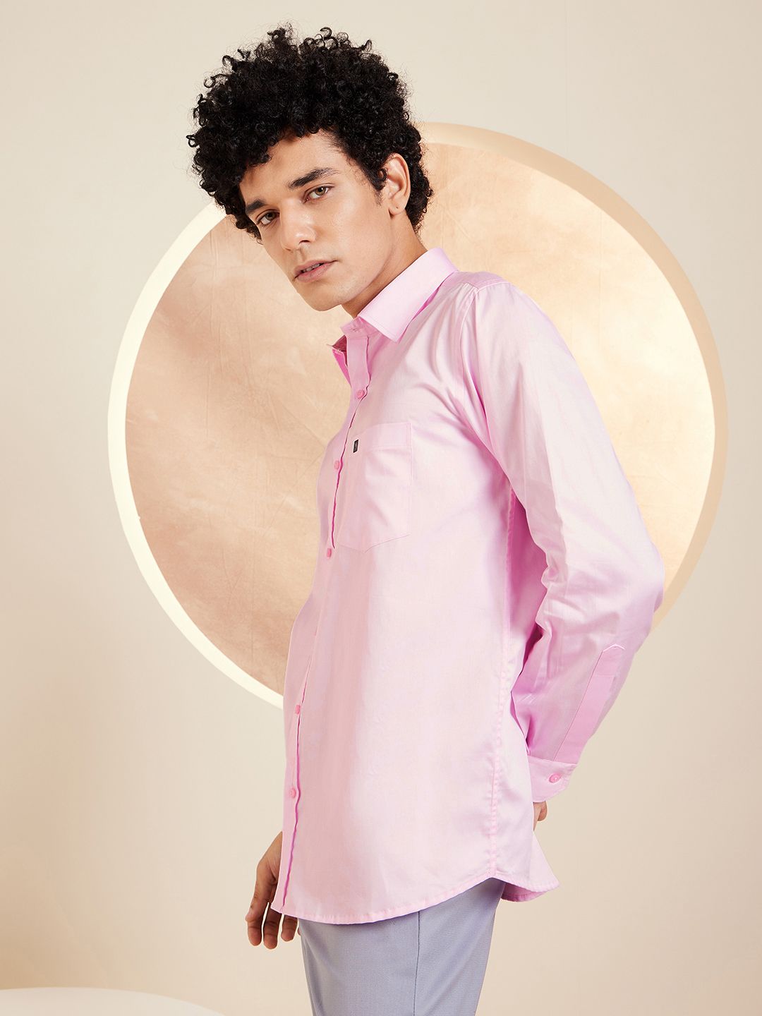 DENNISON Brand Logo Cotton Satin Shirt