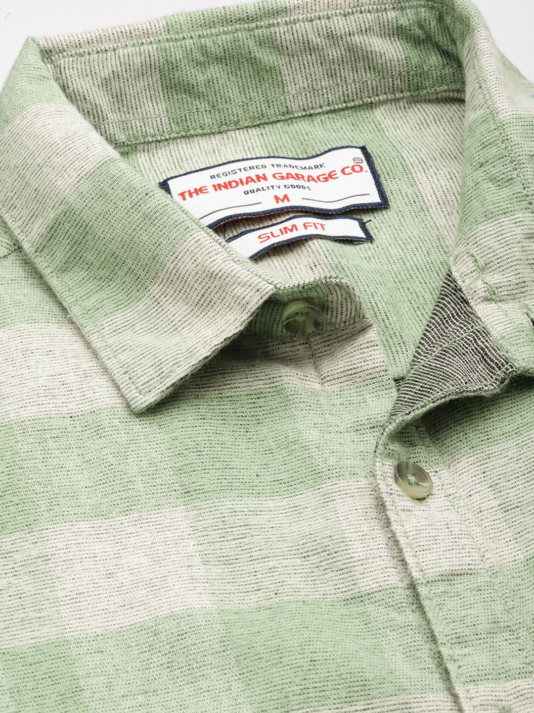 The Indian Garage Co Pure Cotton Slim Fit Buffalo Checks Casual Shirt