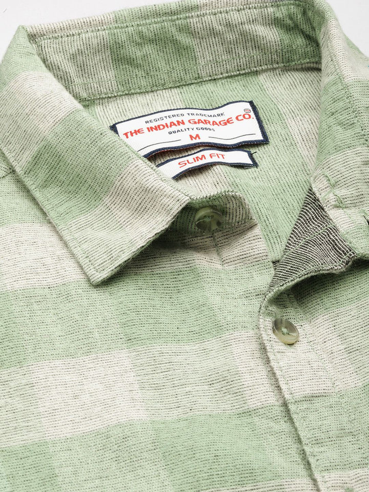 The Indian Garage Co Pure Cotton Slim Fit Buffalo Checks Casual Shirt