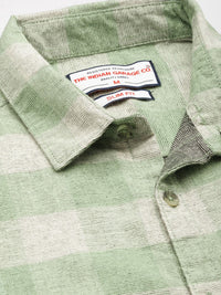 The Indian Garage Co Pure Cotton Slim Fit Buffalo Checks Casual Shirt