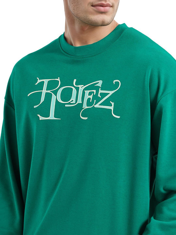 RARE RABBIT Men Printed Round Neck Sweatshirt