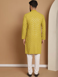 Anouk Sequinned Embroidered Regular Pure Cotton Kurta & Churidar
