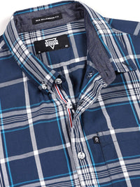 Thomas Scott Premium Slim Fit Tartan Checked Button-Down Collar Casual Shirt