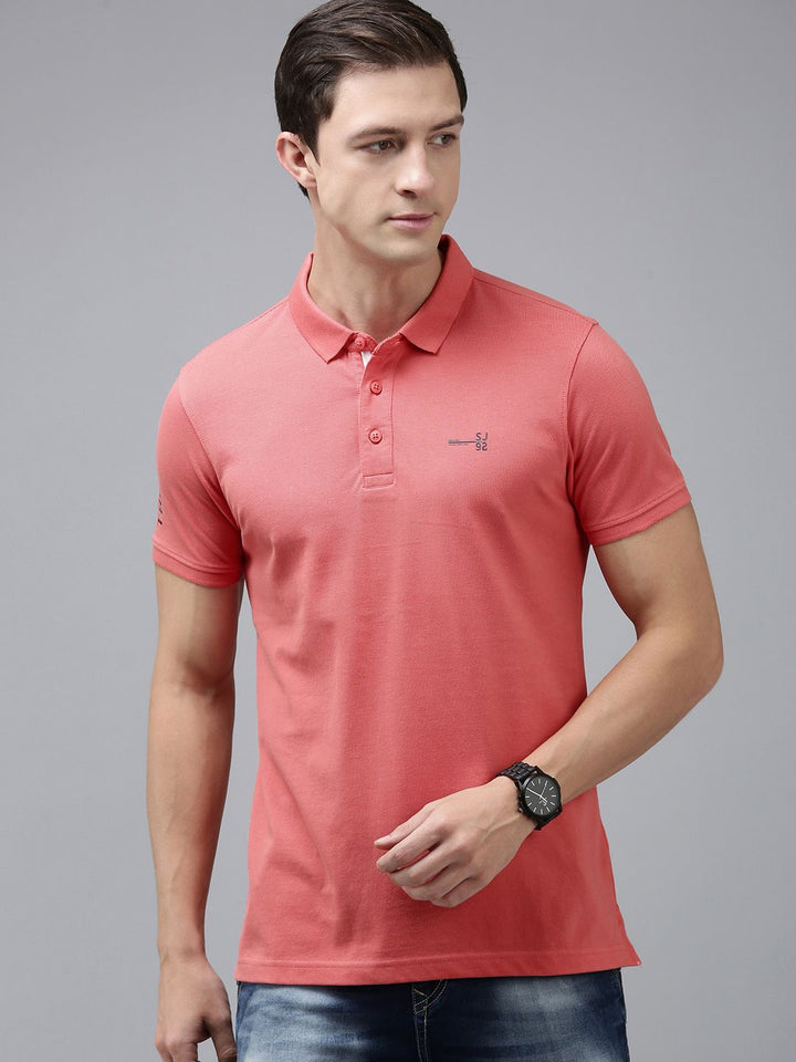 SPYKAR Men Polo Collar Pure Cotton Slim Fit T-shirt