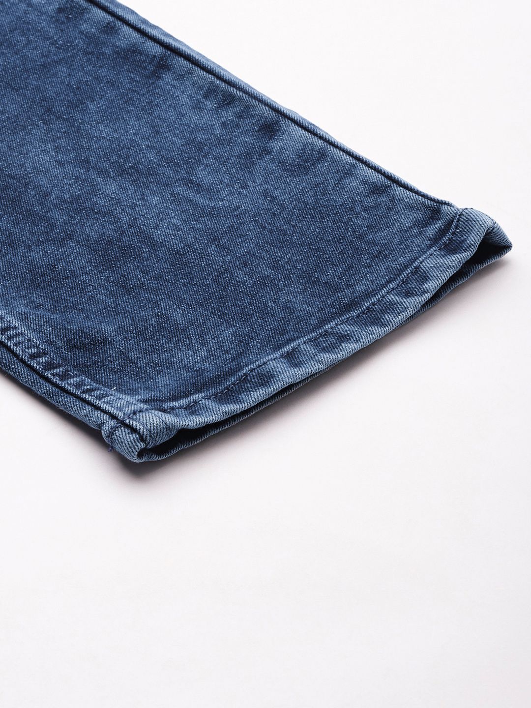 The Indian Garage Co Men Navy Blue Slim Straight Fit Light Fade Stretchable Jeans
