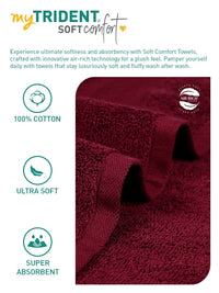 MYTRIDENT Maroon 6 Pieces Cotton Soft Comfort 500 GSM Reversible Face Towel