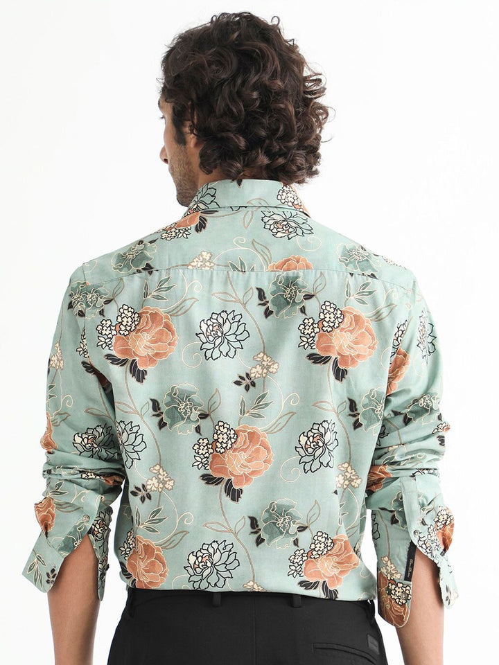 RARE RABBIT Men Nord Regular Fit Floral Printed Cotton Shirt