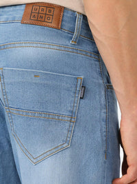 Urbano Fashion Men Heavy Fade Clean Look Washed Stretchable Whiskers Jeans
