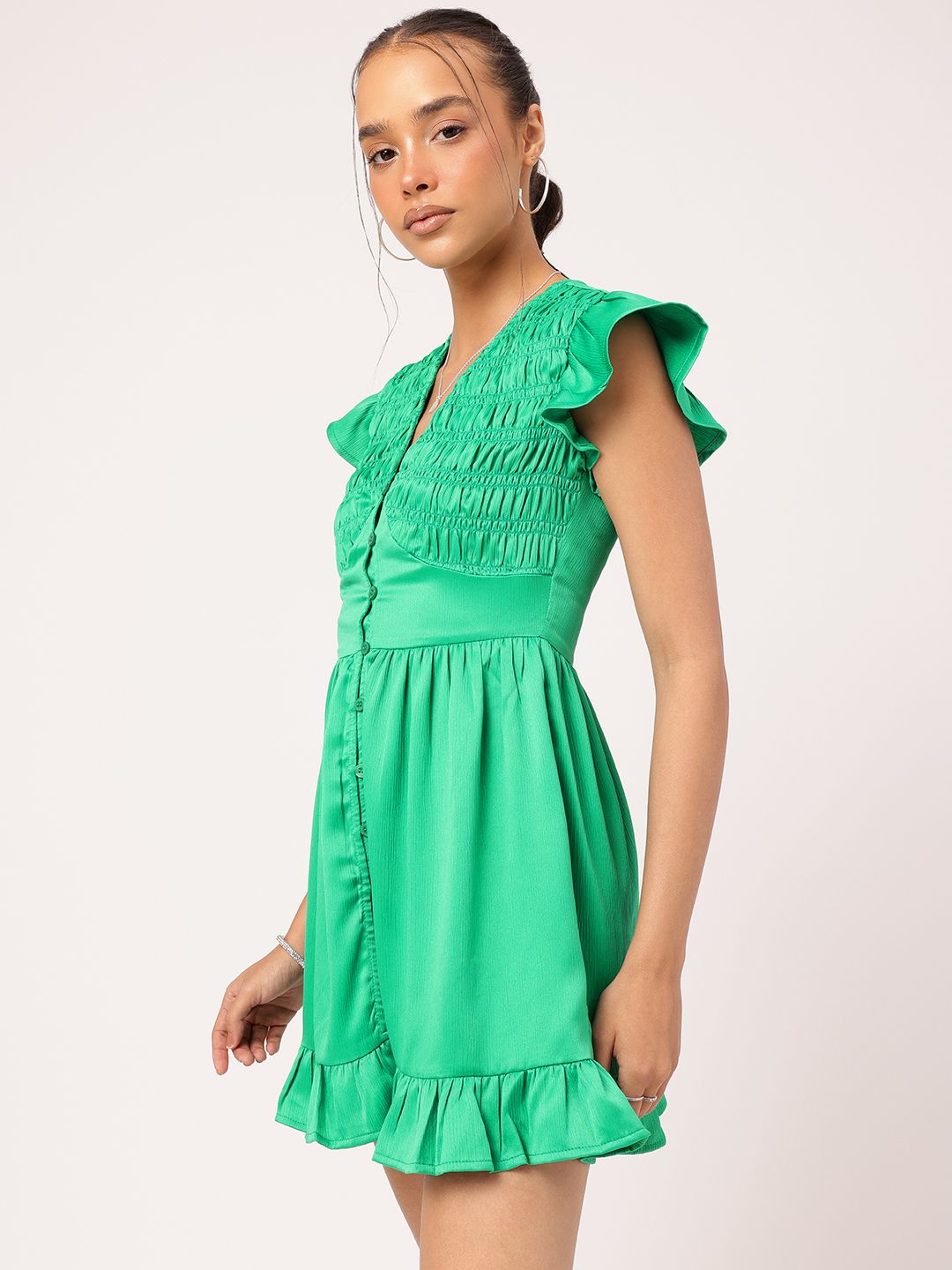 DressBerry Whimsical Wardrobe Smocked Flutter Sleeves Mini A-Line Dress