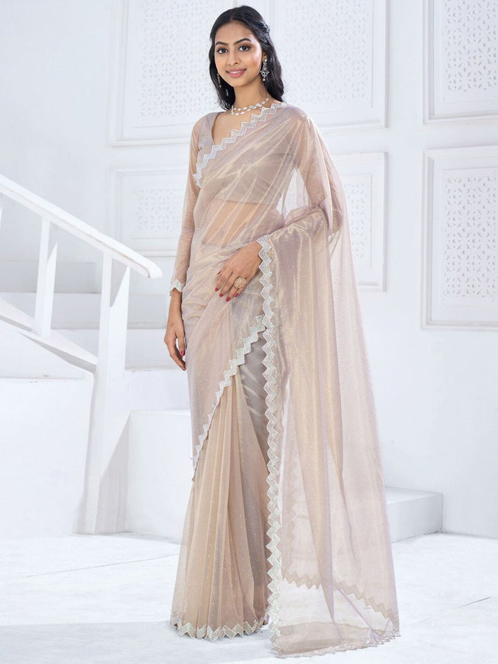Saree mall Embellished Beads and Stones Organza Saree