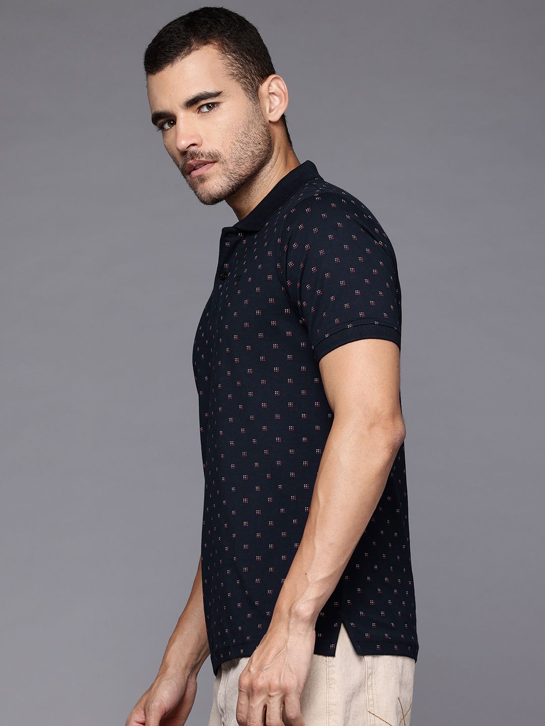 Raymond Printed Polo Collar Pure Cotton Slim Fit T-shirt
