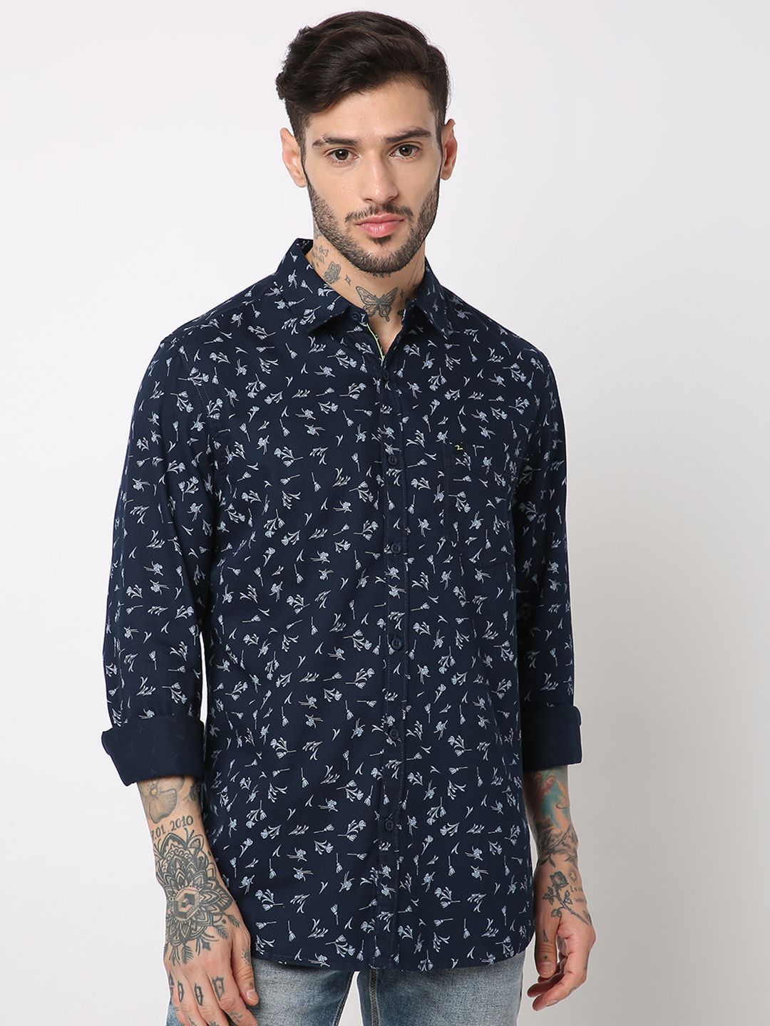 SPYKAR Floral Printed Pure Cotton Casual Shirt