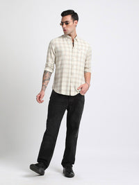 THE BEAR HOUSE Slim Fit Tartan Checks Pure Cotton Casual Shirt