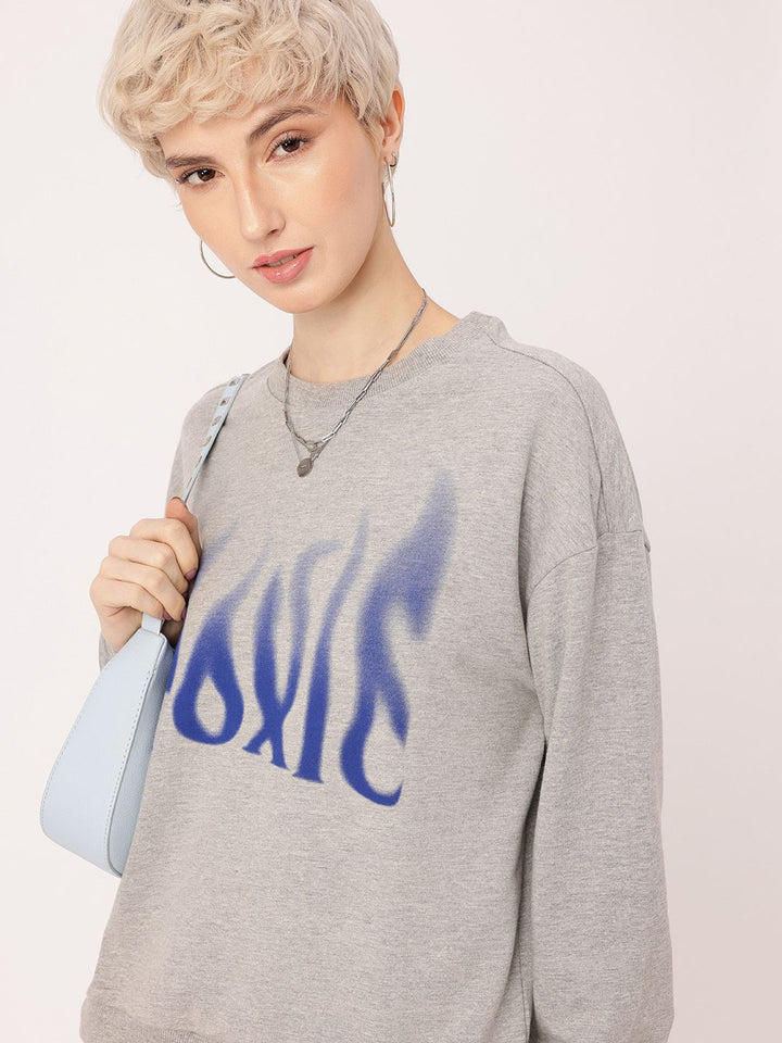 DressBerry Printed Cotton Terry Relaxed Fit Sweatshirt