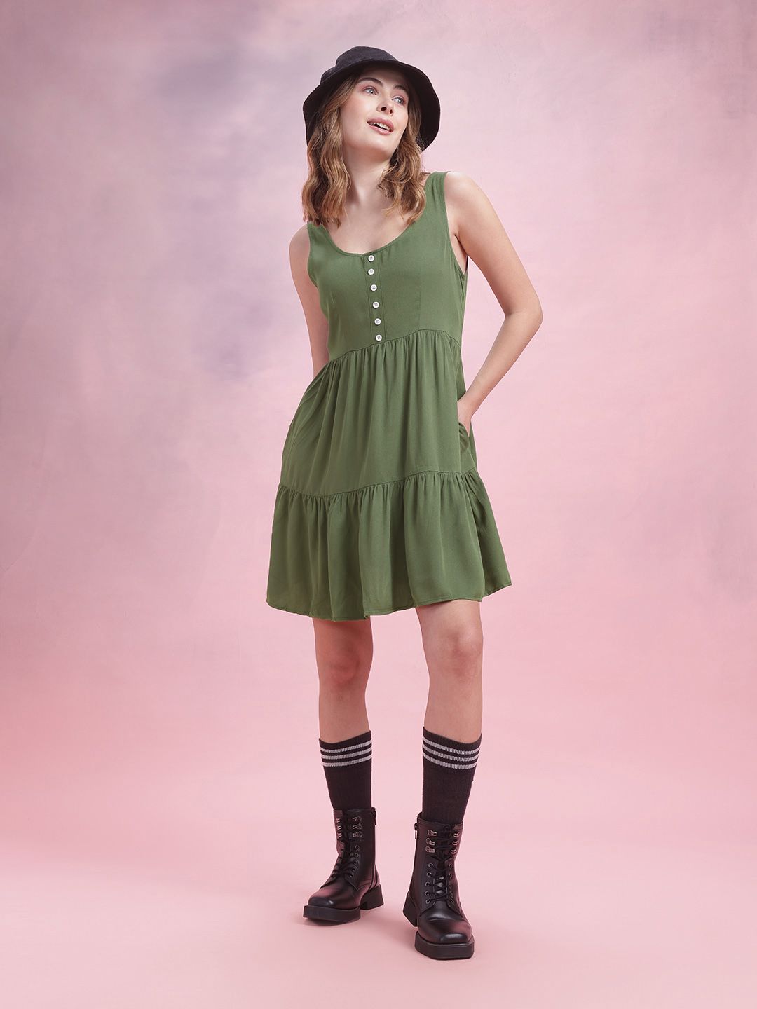 DressBerry Tiered A-Line Dress