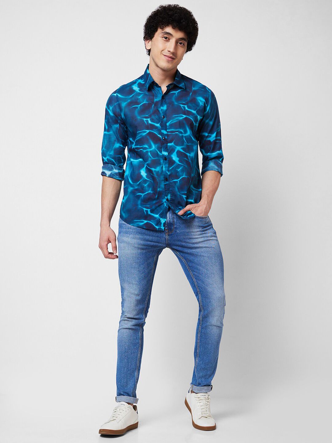 SPYKAR Spread collar Long Sleeves Printed Casual Pure Cotton Shirt