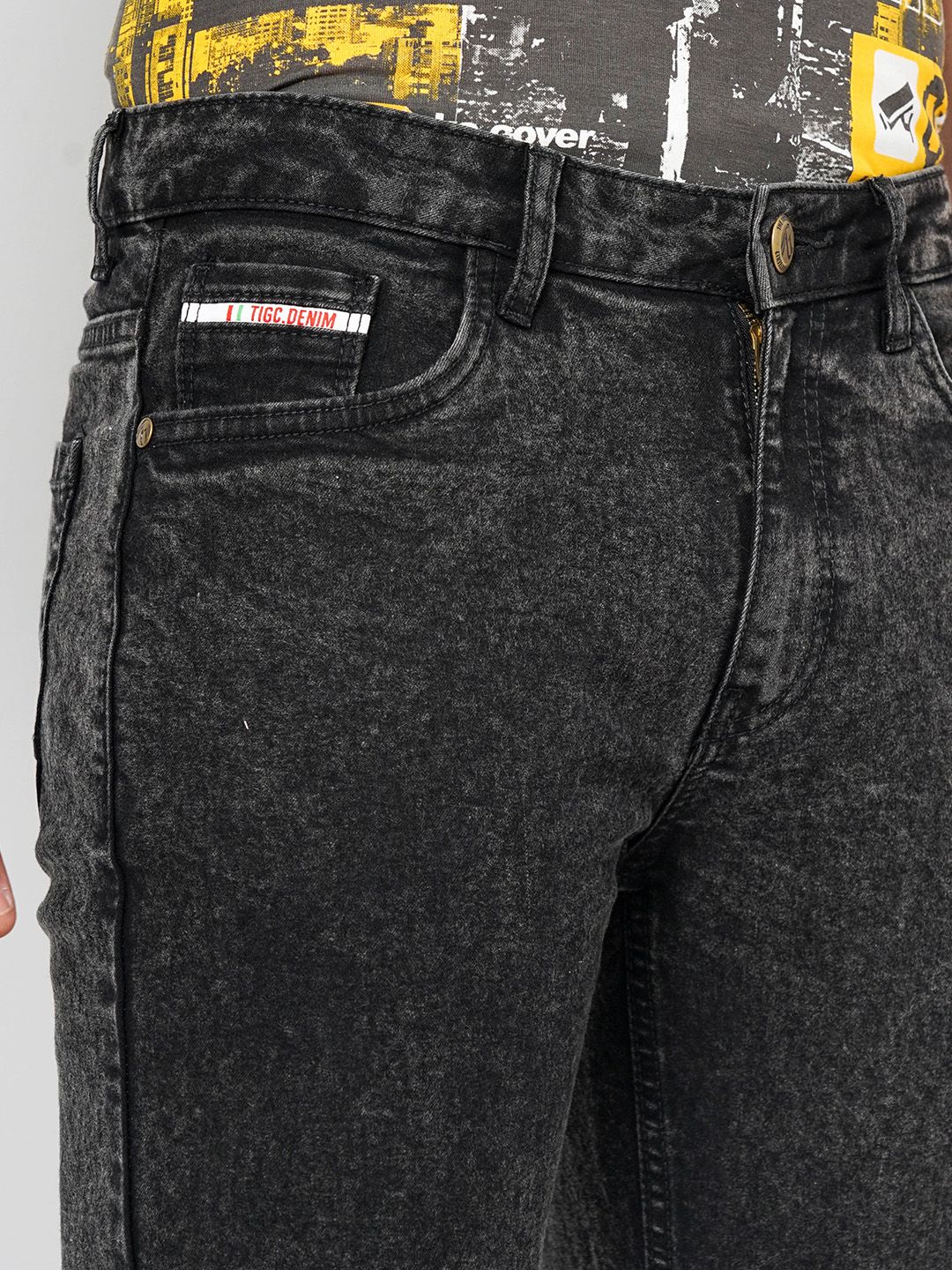 The Indian Garage Co Men Black Slim Fit Clean Look Stretchable Jeans