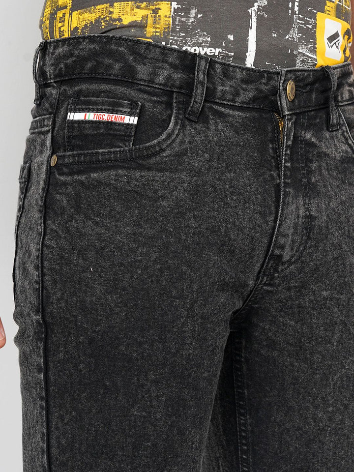 The Indian Garage Co Men Black Slim Fit Clean Look Stretchable Jeans