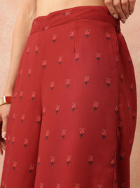 all about you Women Floral Printed Pleated Kurta with Trousers & Dupatta