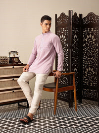 House of Pataudi Yoke Chikankari hand embroidered jashn Pure Cotton short kurta