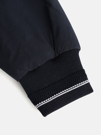 Monte Carlo Boys Navy Blue Solid Bomber Jacket with Printed Detail