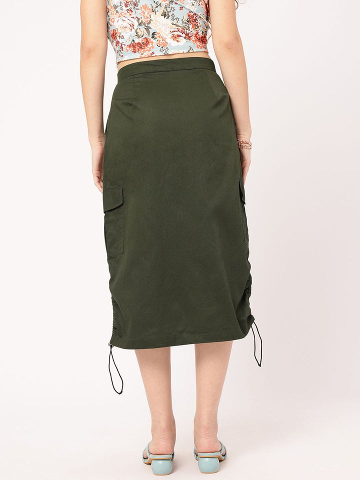 DressBerry Straight Toggle Adjusted Pure Cotton Skirt