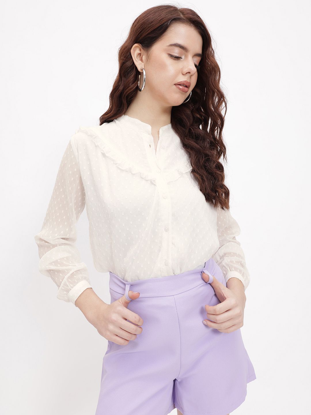 DressBerry 90s Minimalist Dobby Weave Shirt