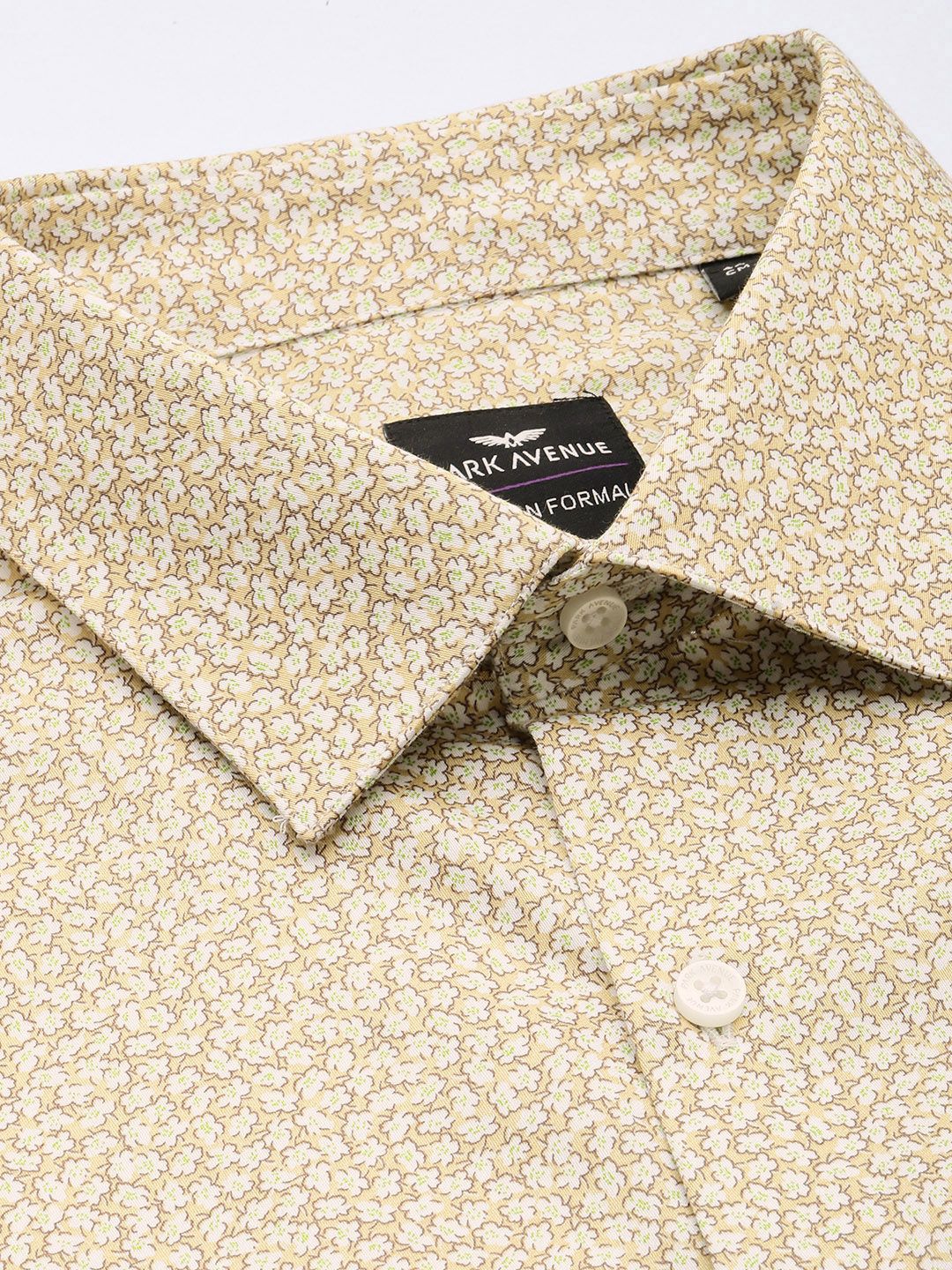 Park Avenue Slim Fit Opaque Floral Printed Pure Cotton Formal Shirt