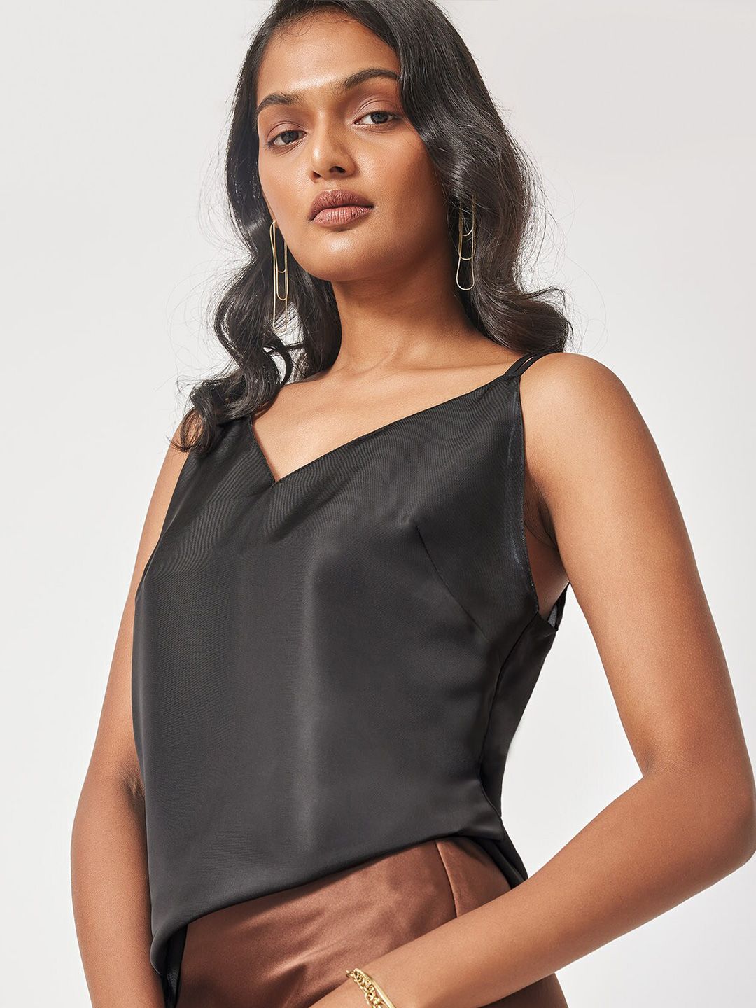 The Label Life Shoulder Straps Lace-Up Styled Back Top