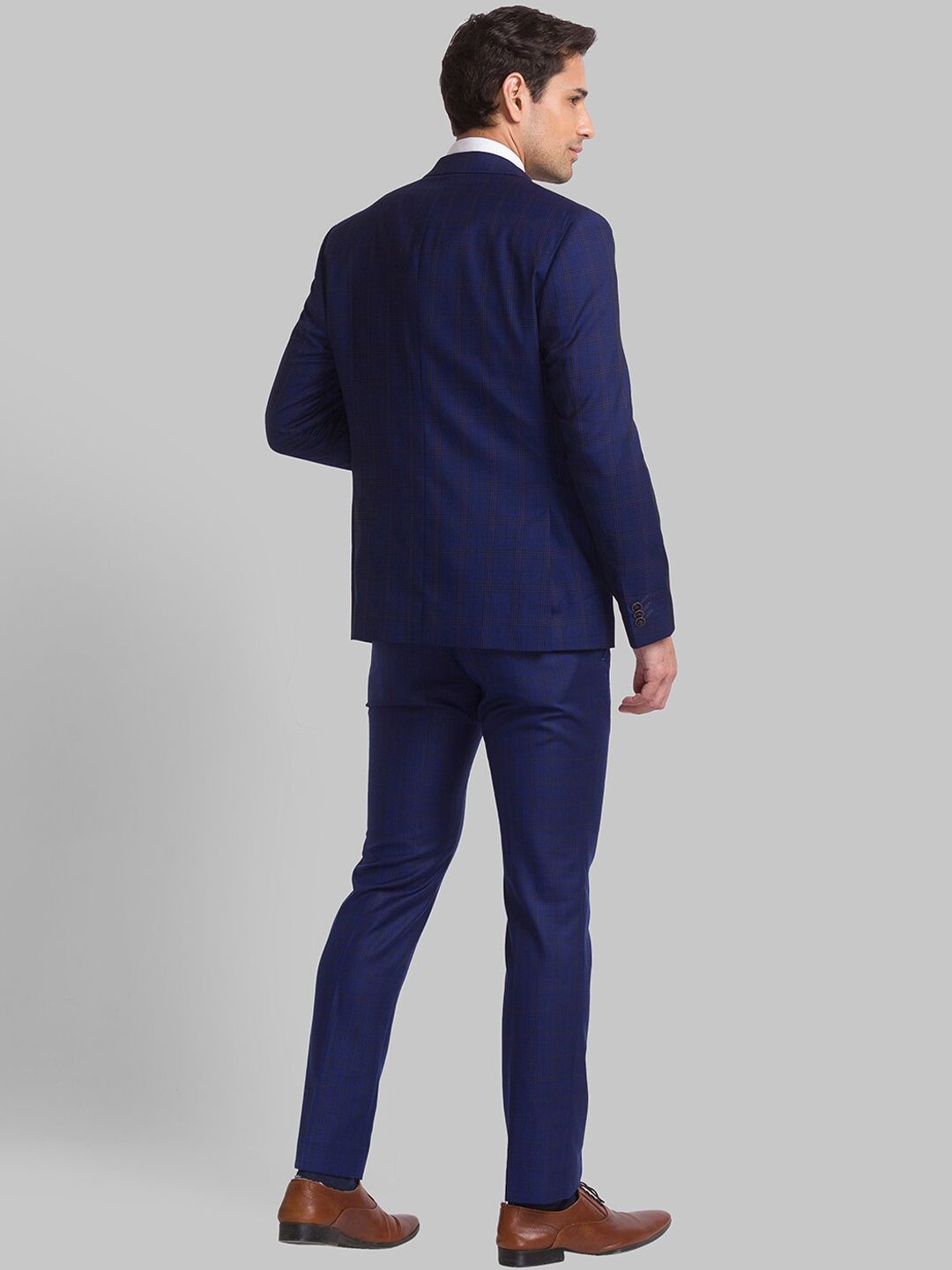 Park Avenue Men Checked Single-Breasted Super Slim-Fit 3-Piece Suit