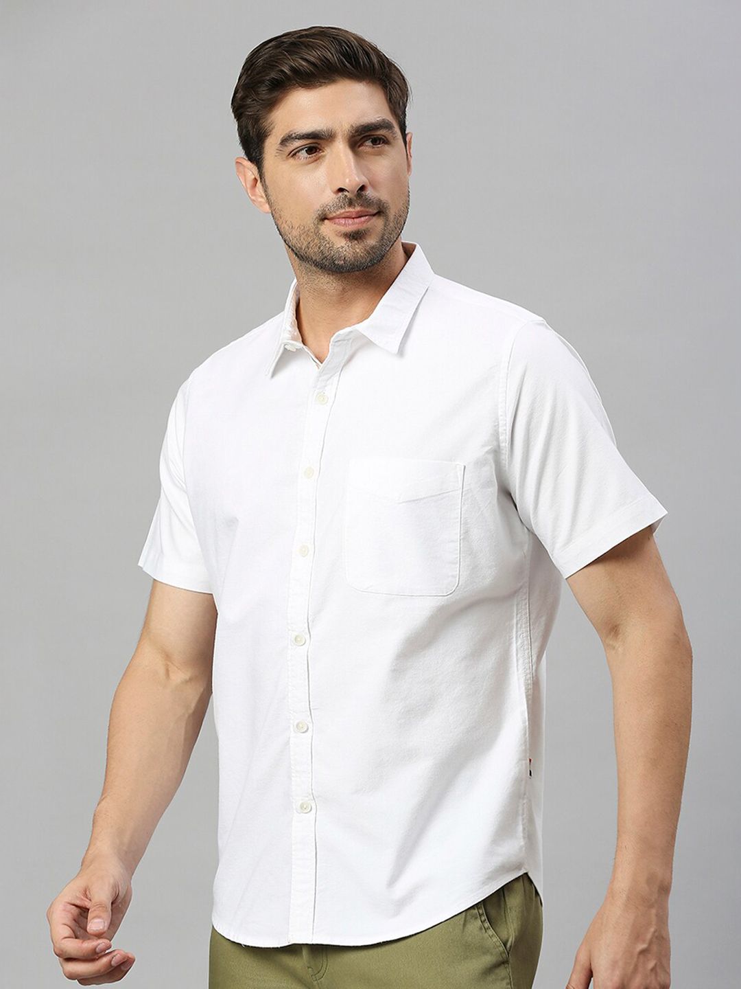 Thomas Scott Pure Cotton Spread Collar Slim Fit Casual Shirt