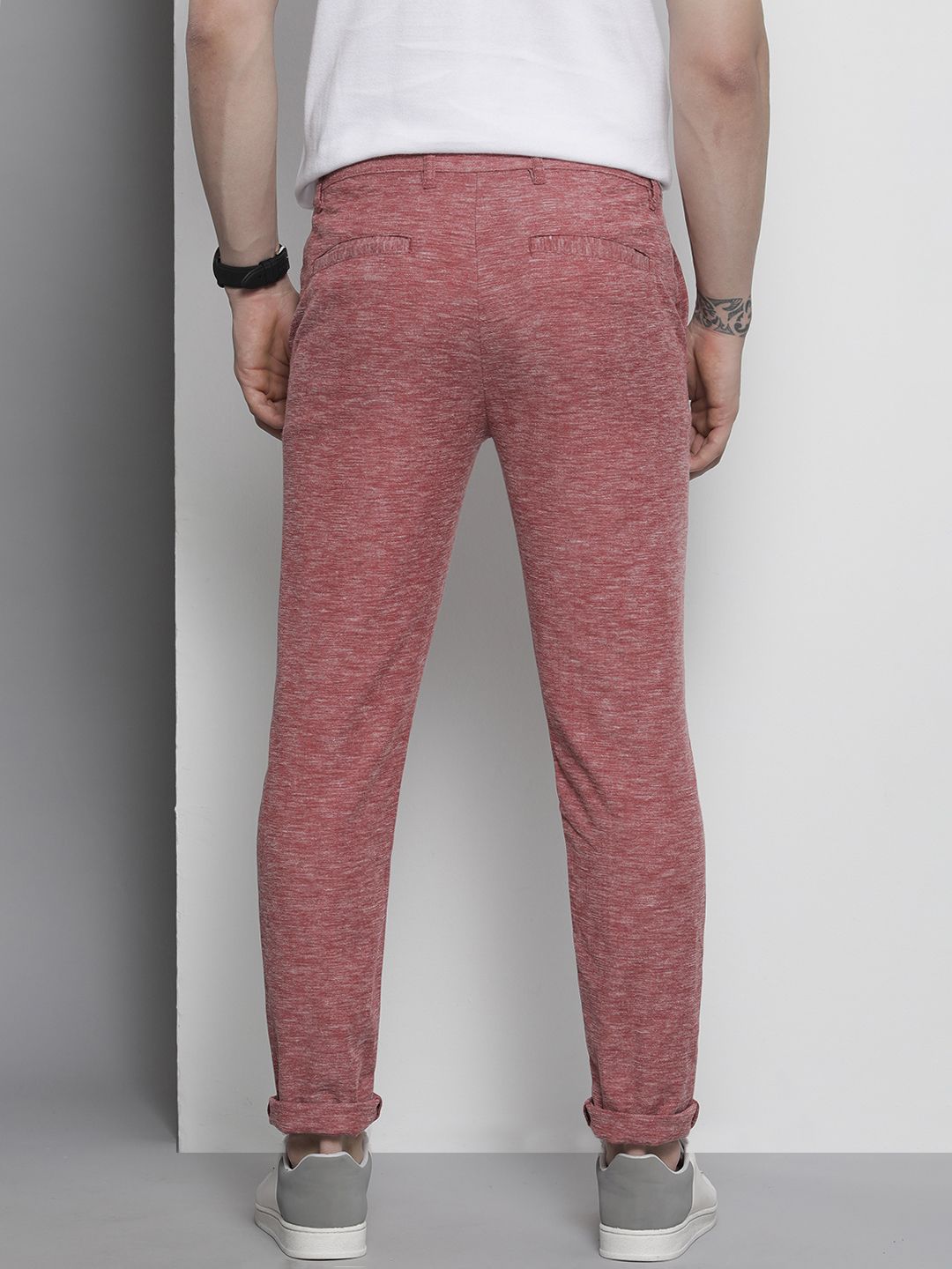 The Indian Garage Co Men Pink Joggers Trousers