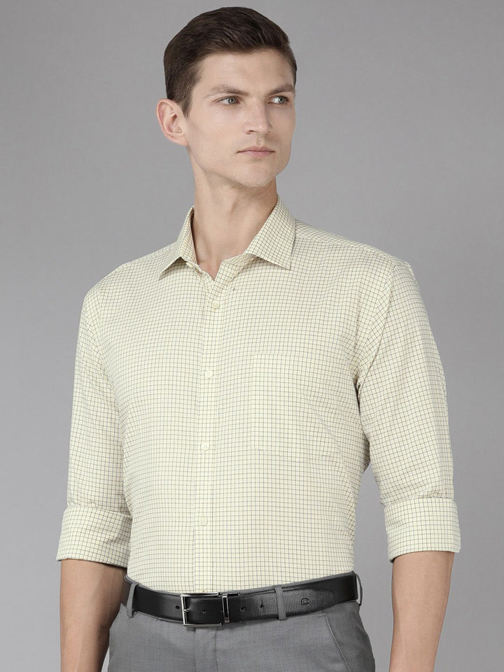 Park Avenue Men Slim Fit Grid Tattersall Checks Opaque Pure Cotton Formal Shirt