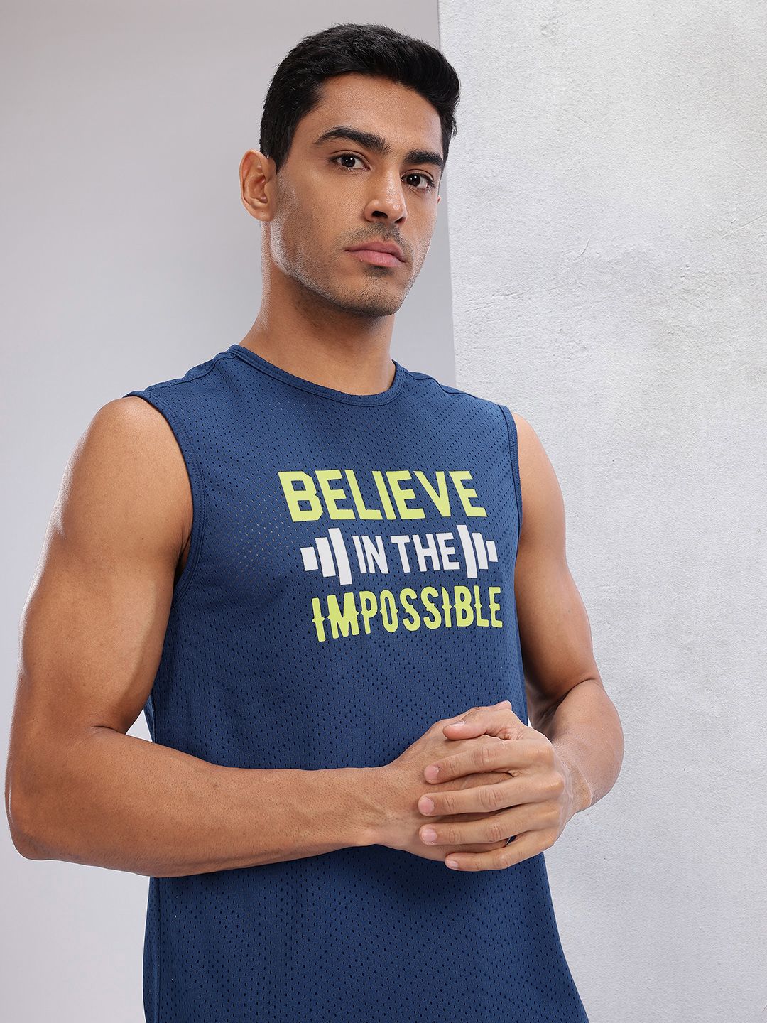 HRX by Hrithik Roshan Printed Sleeveless Rapid-Dry Training T-shirt