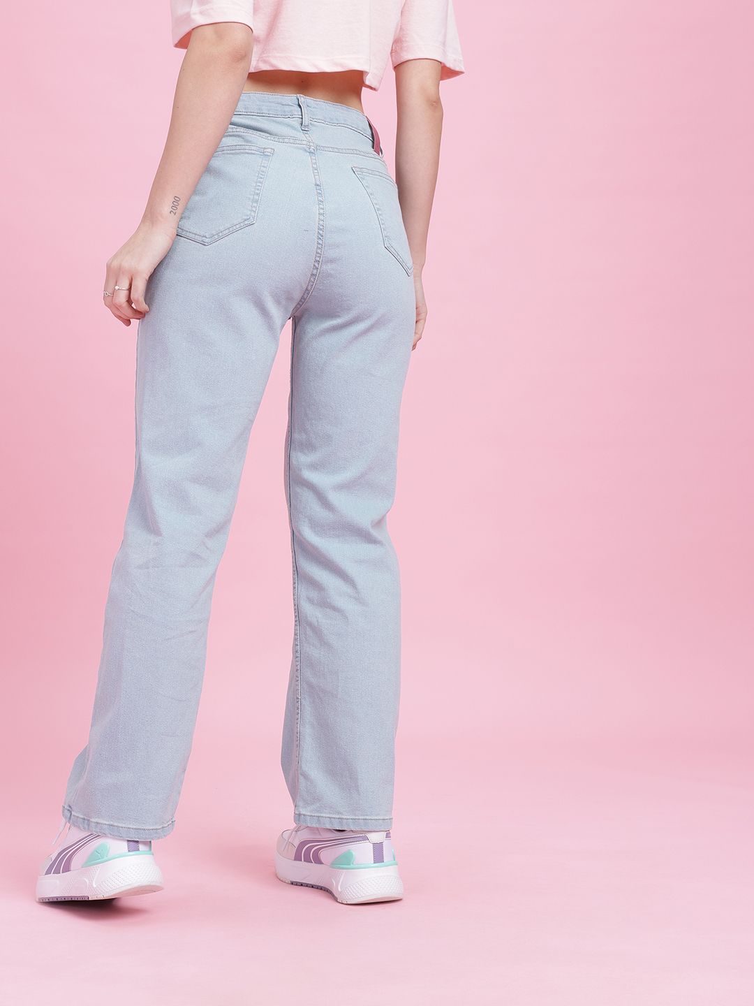 DressBerry Women Straight Fit High-Rise Stretchable Jeans