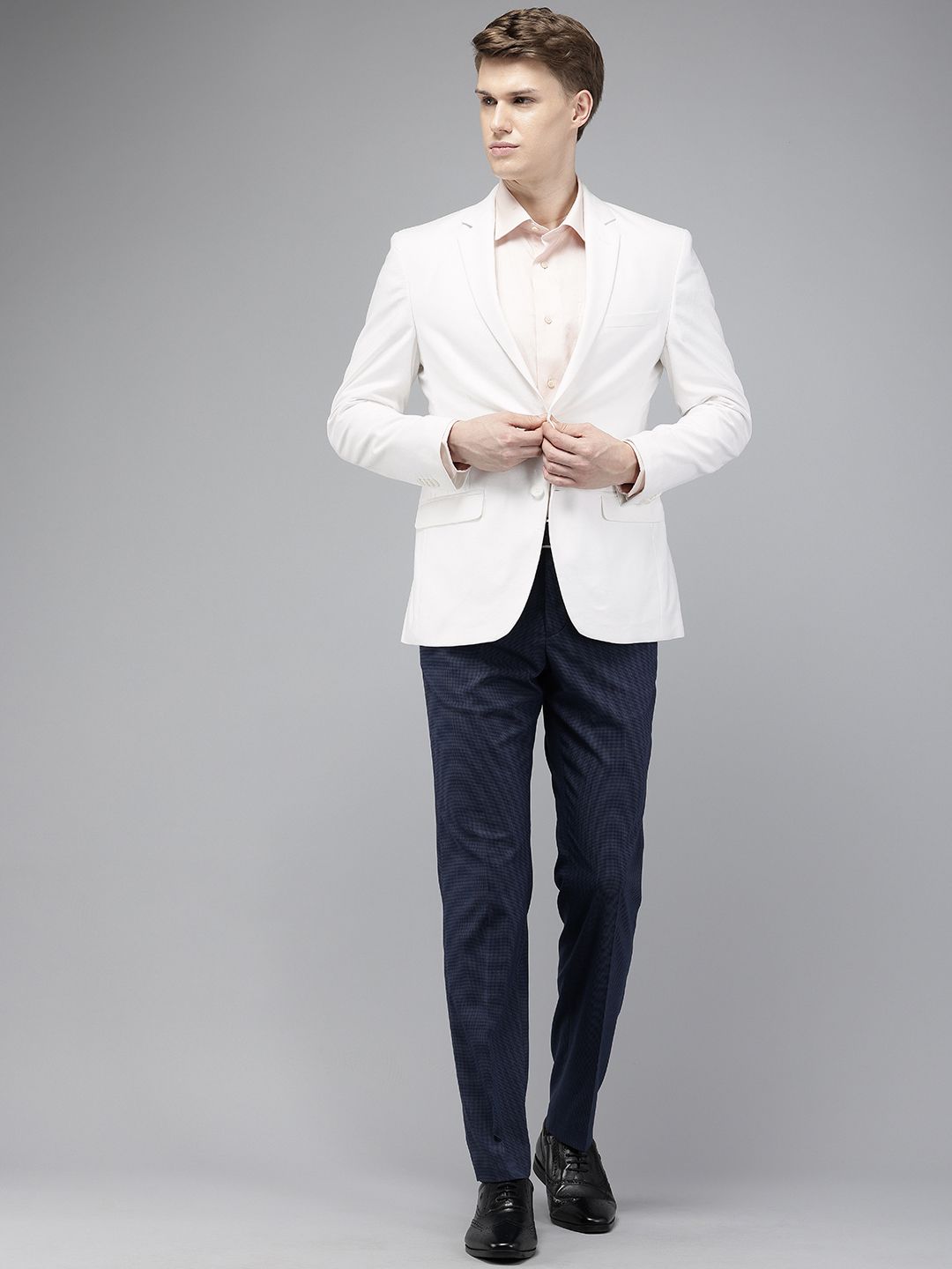 Park Avenue Notched Lapel Single Breasted Super Slim Fit Formal Blazer