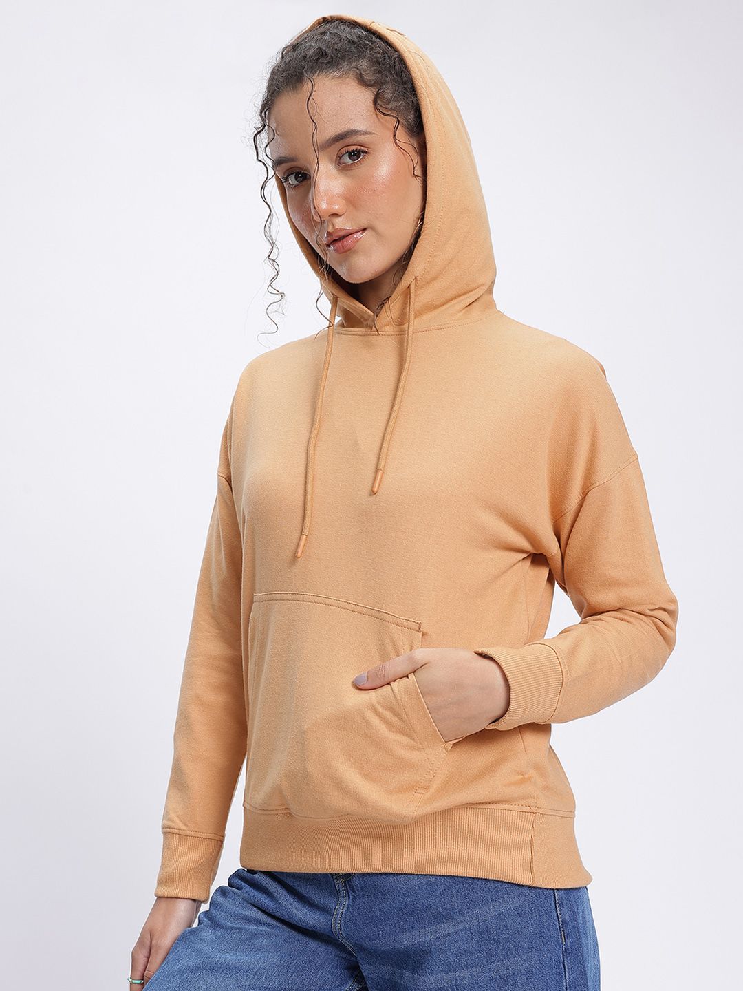 DressBerry Streetwear Floral Hooded Drop-Shoulder Sweatshirt