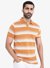 RARE RABBIT Men Rings-4 Slim Fit Solid Polo Collar Pure Cotton T-Shirt