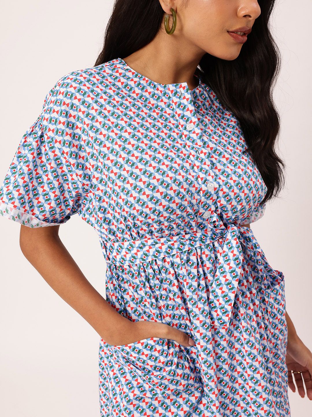 DressBerry Printed Mini Delight Gathered Dress