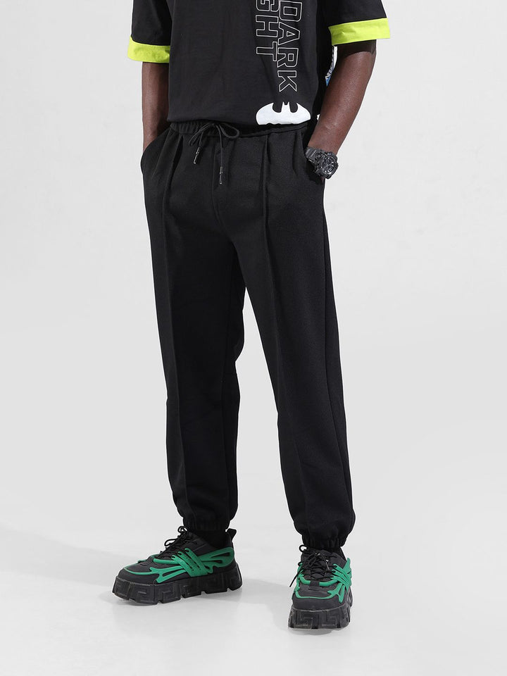 The Indian Garage Co Men Loose Fit Textured Waffle Jogger