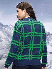 Tokyo Talkies Checked V-Neck Cardigan