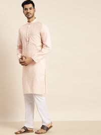 Anug oleh SOJANYA Men Dobby Kurta Berwarna Peach